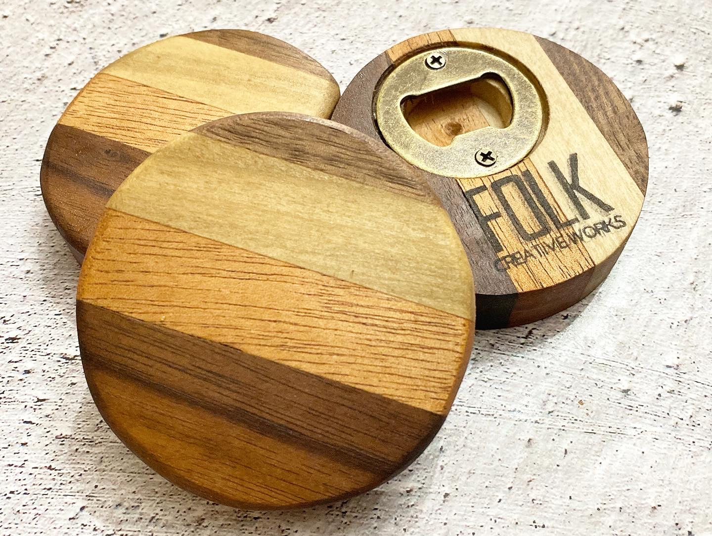 Round bottle openers